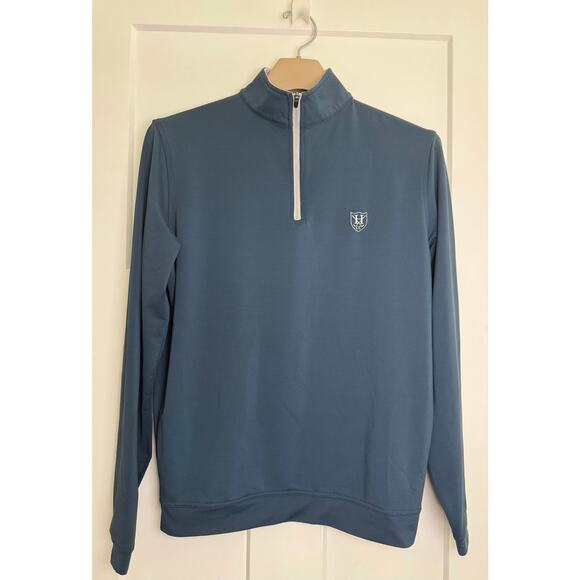 Peter Millar Other - Peter Millar Crown Wicking 1/4 Zip Men's SMALL Blue Stretch Hillwood CountryClub